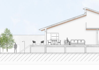 Salón a doble altura en vivienda unifamiliar CALACEITE